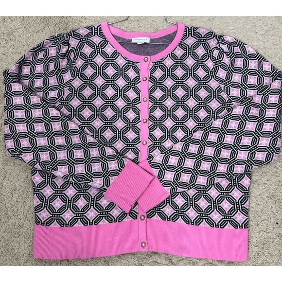 Charter Club Pink Coquette Pearl Button Up Cardigan Sweater Women's XXL - Picture 8 of 13